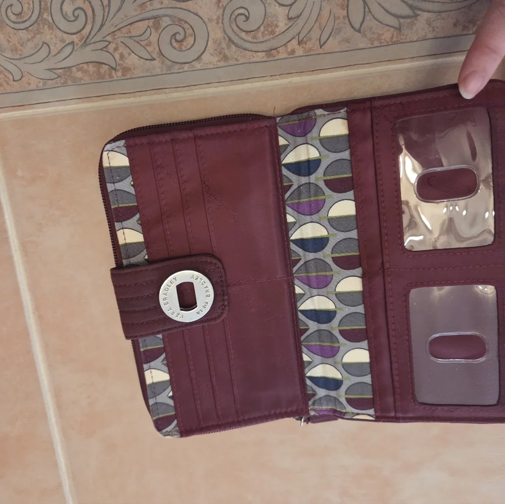 Vera Bradley Burgundy Wallet - Picture 4 of 7